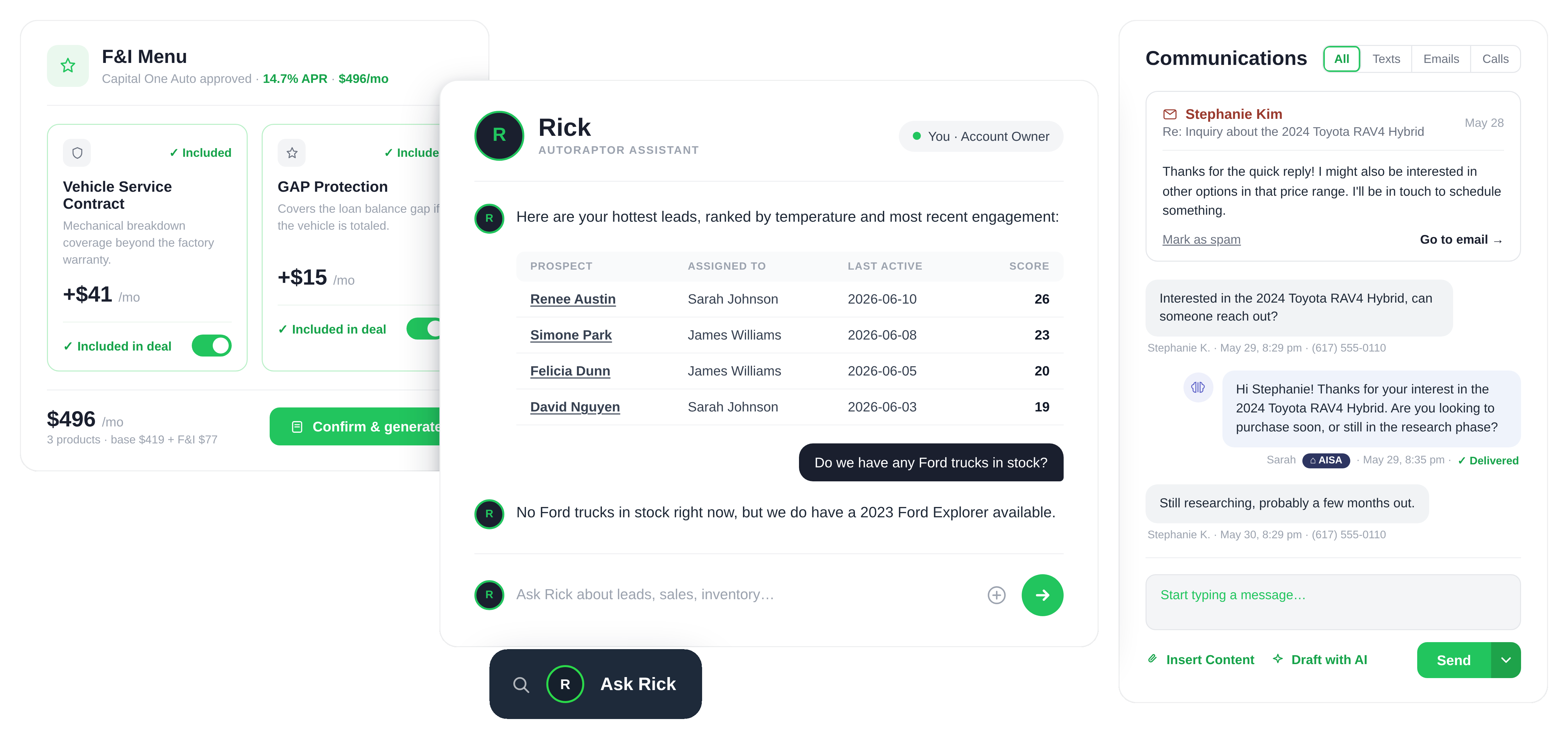 AutoRaptor mobile upsheet list
