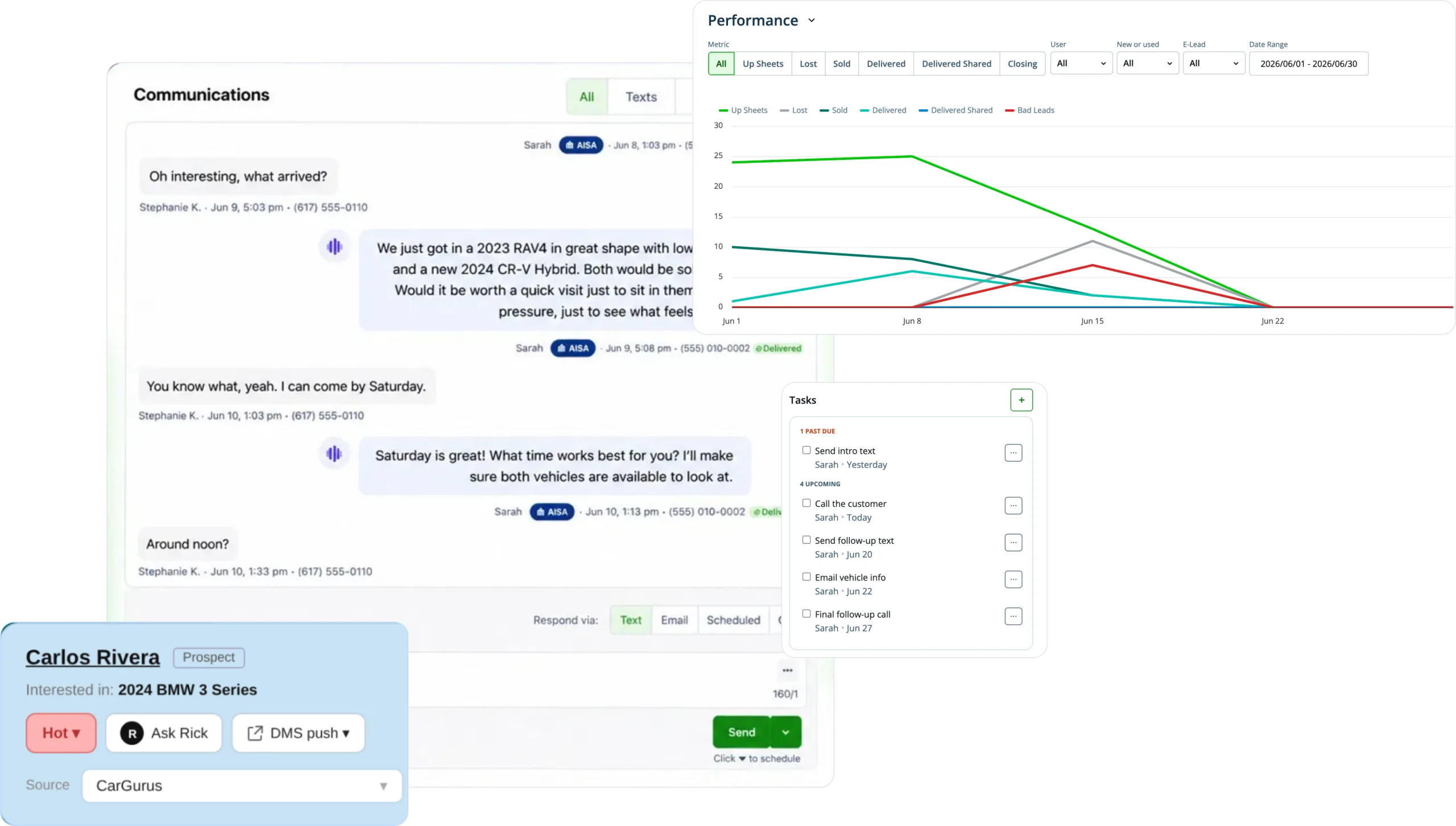 AutoRaptor CRM product screen
