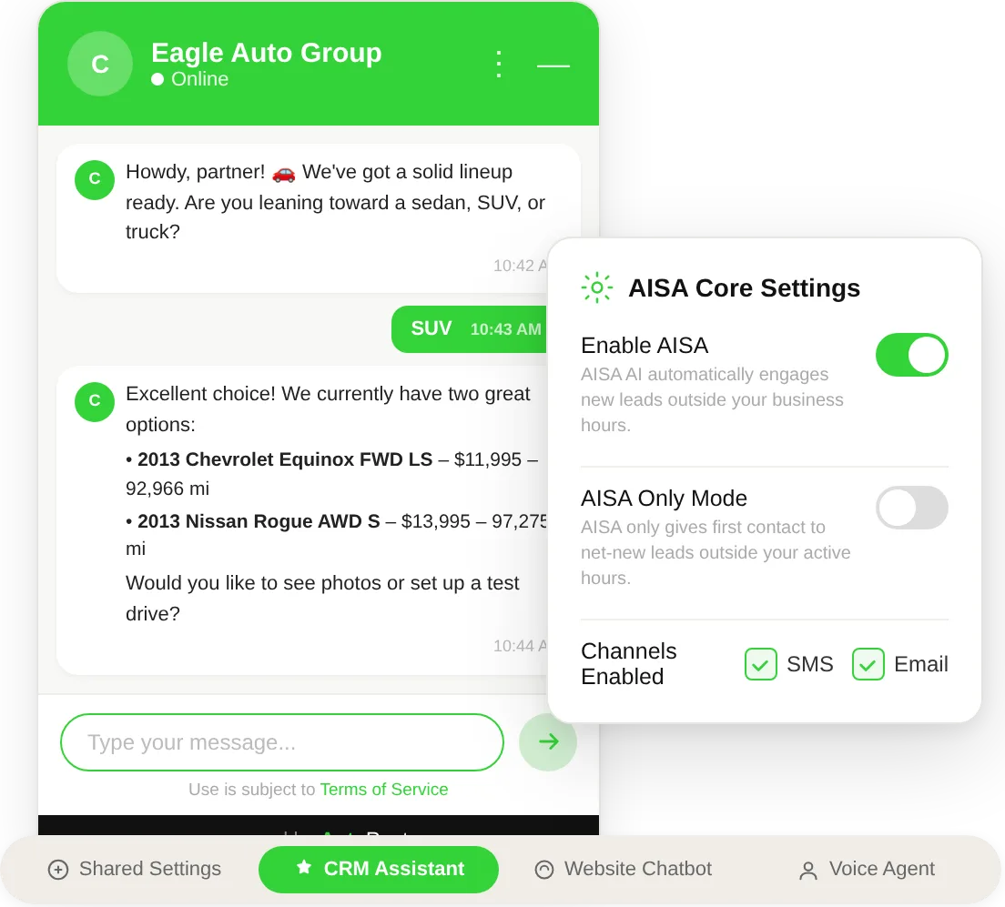 AutoRaptor AI Voice Agent CRM workflow